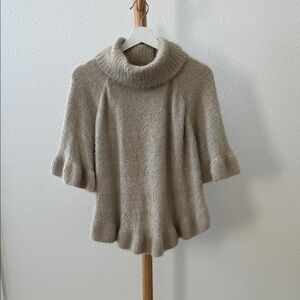 Anthropologie Taupe Cowl Neck Sweater